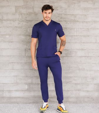 Conjunto Uniforme Médico Hombre Estilo Jogger Color Azul Marino